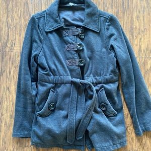 Gray maternity sweatshirt jacket